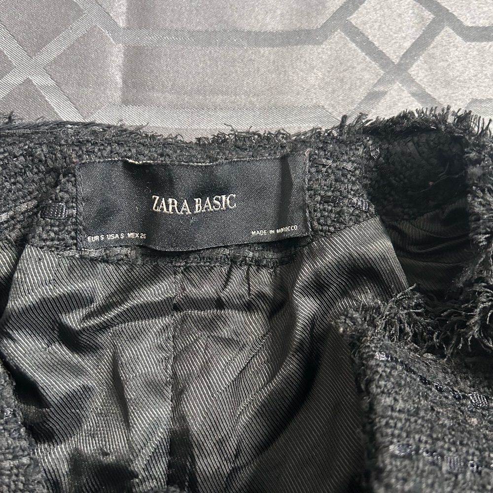 Zara Tweed Military Button Down Jacket Black Size Small - Picture 9 of 12